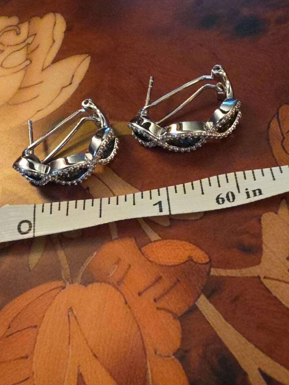 JTV Blue Velvet Diamonds Rhodium Over Silver Earrings - Picture 6 of 6